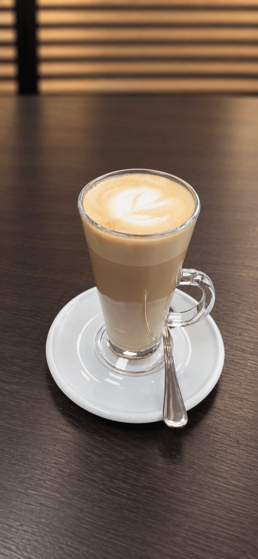Latte in a tall glass