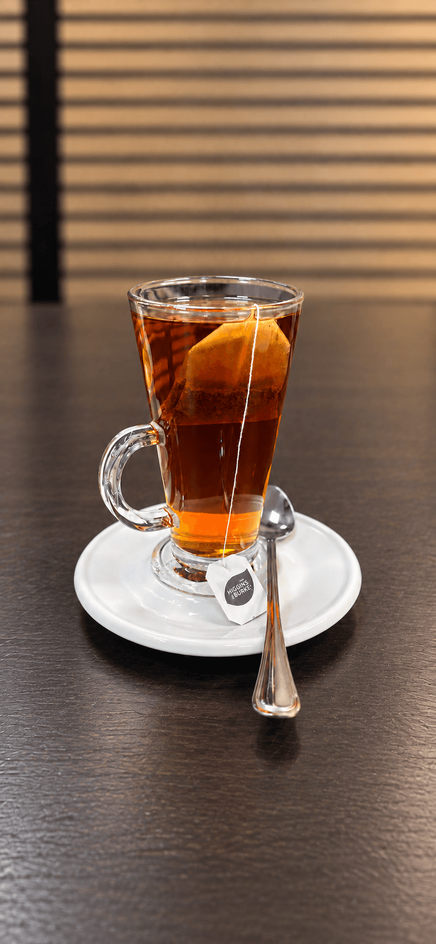 Tea in a clear glass cup